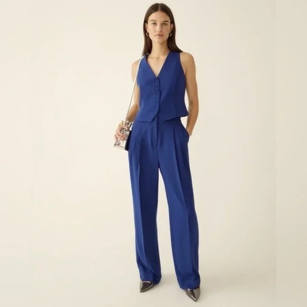 NWOT J.Crew Wide Leg Essential Pant in City Crepe, Size 14